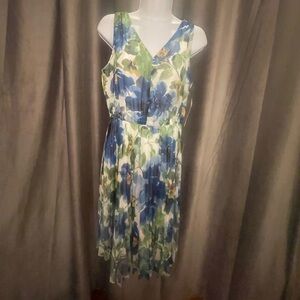 Womens blue & green floral dress size 10P